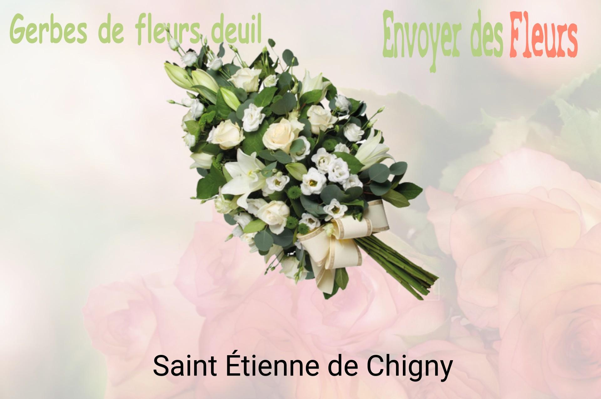 Gerbe de fleurs de deuil livrée à Saint-Étienne-de-Chigny